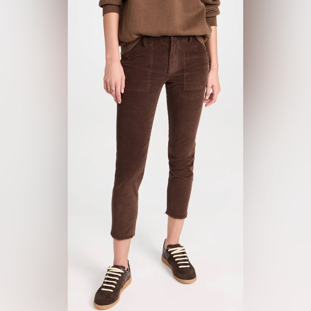 Nili Lotan Made In Usa Fine Wale Corduroy Jenna Pant Dark Espresso Size 10 $375